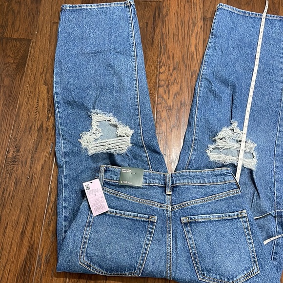 Super high rise distressed baggy jeans size 2 - Picture 8 of 8